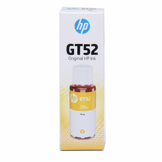 زجاجة حبر إتش بي أصفر أصلي HP GT52 عالي الإنتاجية لطابعات Ink Tank (70ml) M0H56AE