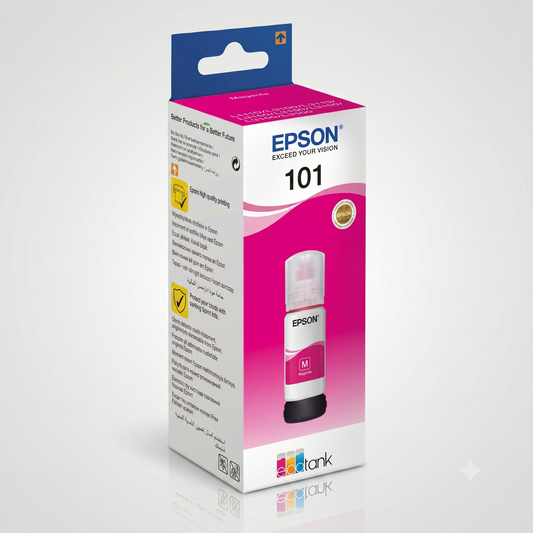 زجاجة حبر إبسون أرجواني أصلي عالي الكفاءة للصور Epson 101 Magenta EcoTank (70ml) C13T03V34A