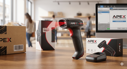 قارئ باركود لاسلكي ثنائي الأبعاد APEX Wireless 2D للاتصال المزدوج