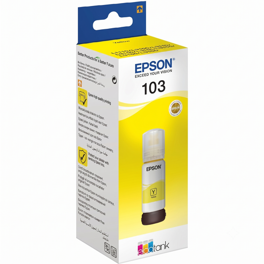 زجاجة حبر إبسون أصفر أصلي عالي الإنتاجية Epson 103 Yellow EcoTank (C13T00S44A)