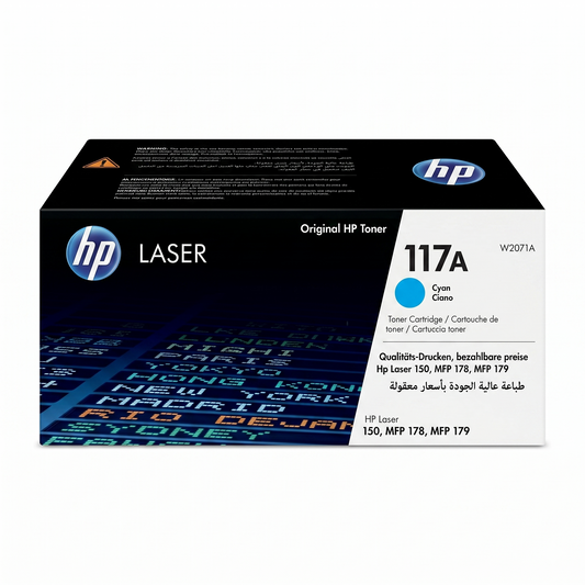 خرطوشة ليزر اتش بي ابيض سماوي اصلية HP 117A سماوي (W2071A) لطابعات حبر ليزر ملونة
