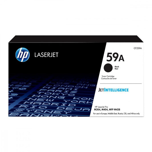 > **خرطوشة HP الأصلية CF259A سوداء – 3000 صفحة – متوافقة مع M404 / M428 / M304 – تقنية JetIntelligence**