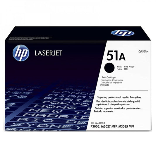 خرطوشة حبر HP أصلية 51A أسود Q7551A – طباعة حتى 2500 صفحة | متوافقة مع M3027, M3035, M401dw, M405dn | ضمان الأصالة من UnitedSystemsحبر اتش بي 51A  اصلي