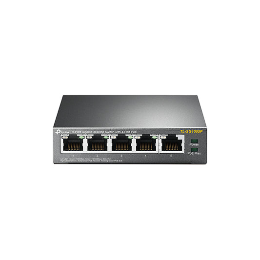 سويتش تاب لينك 5 بورت  TPLINK GIGA POE SG 5 PORT    موزع شبكات سلكي مكتبي جيجابت تي بي لينك 5 منافذ TL-SG1005P | فئة Unmanaged وسرعة 1Gbps لتغذية كاميرات الـ IP