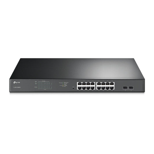 سويتش جيجابت ذكي تي بي لينك TP-Link TL-SG1218MPE ذو 18 منفذ | تشمل 16 منفذ PoE+ بقدرة 192 وات معتمدة من SFP كومبو معدني