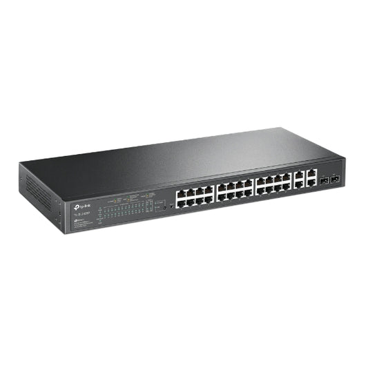سويتش تبلينك POE  TL -SD2428P tp-LINK GB  POE 24 PORT     سويتش تي بي لينك JetStream 28 منفذ | 24 منفذ PoE+ بقدرة 250 وات مع SFP