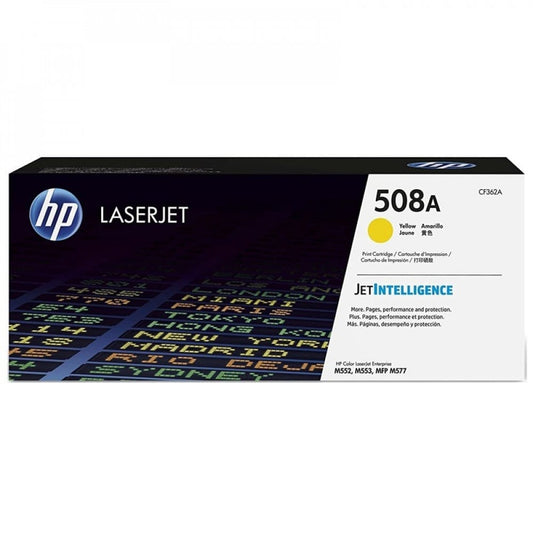 خرطوشة HP أصلية 508A CF362A – حبر أصفر ليزر | تصل إلى 5000 صفحة | متوافقة مع M552, M553, M577