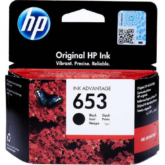 خرطوشة حبر طابعة إتش بي أسود أصلي HP 653 Black Ink Advantage