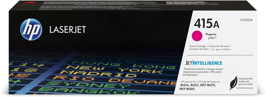 [أصلي 100%] خرطوشة حبر HP 415A W2033A أرجواني (Magenta) – حتى 2100 صفحة | UnitedSystemsحبر اتش بي احمر اصلي  HP-W2033A- 415A