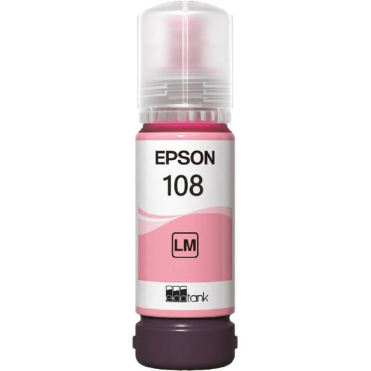 حبر Epson أصلي 108 أرجواني (Magenta) – C13T09C34A | 70 مل | متوافق مع EcoTank L8050 / L18050 | أصلي 100% | UnitedSystemsحبر ابسون احمر EPSON INK 108