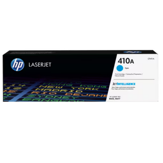 ### **خرطوشة HP CF411A أصلية 410A سماوي (Cyan) – إنتاجية 2300 صفحة | متوافقة مع طابعات HP Color LaserJet Pro**