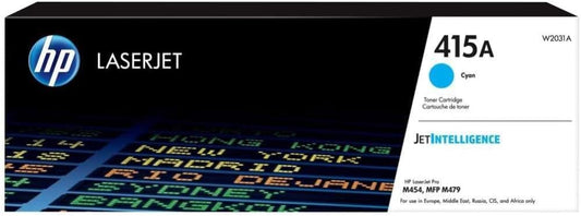 حبر HP 415A أصلي سماوي (Cyan) W2031A – إنتاجية 2100 صفحة | متوافق مع M454dn, M479fdw | ضمان الأصلية من UnitedSystemsحبر اتش بي ازرق اصلي  HP-W2031A- 415A