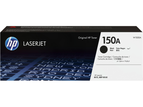 خرطوشة حبر أصلية HP 150A أسود (W1500A) – حتى 1500 صفحة | متوافقة مع HP M111a, M141w | ضمان الجودة من UnitedSystems