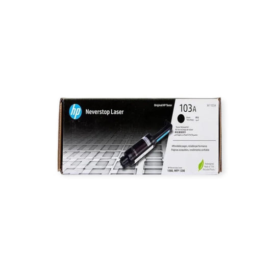 HP 103A أصلية | خرطوشة حبر أسود W1103A | حتى 2300 صفحة | متوافقة مع HP Neverstop 1000/1200 | UnitedSystems