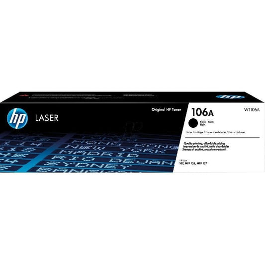 خرطوشة حبر ليزر HP 106A أصلية أسود | W1106A – تصل إلى 1000 صفحة | متوافقة مع HP Laser 107a/107w/MFP 135w – توصيل سريع من UnitedSystems