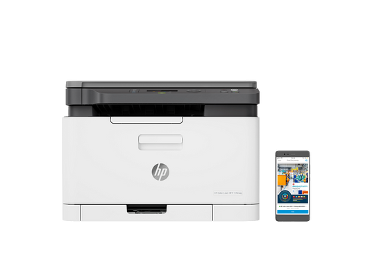 طابعة ليزر ملون اتش بي  PRINTER HP LJ MFP 178nWطابعة إتش بي Color Laser MFP 178nw ملونة | طباعة-نسخ-مسح + واي-فاي + سرعة 18 صفحة/دقيقة