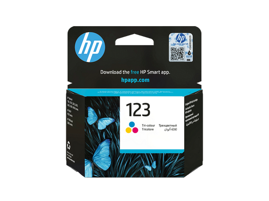 خرطوشة حبر طابعة HP ملون أصلي HP 123 Tri-Color Ink Cartridge (F6V16AE)