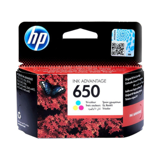 **حبر HP 650 ثلاثي الألوان أصلي CZ102AE – طباعة ملونة زاهية | يوصى به من قبل UnitedSystems**حبر hp أصلي ملون 650
